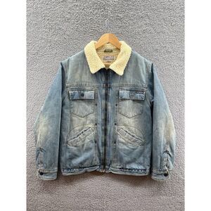 Oxygen Co. Vintage Sherpa Lined Denim Jacket Size Medium